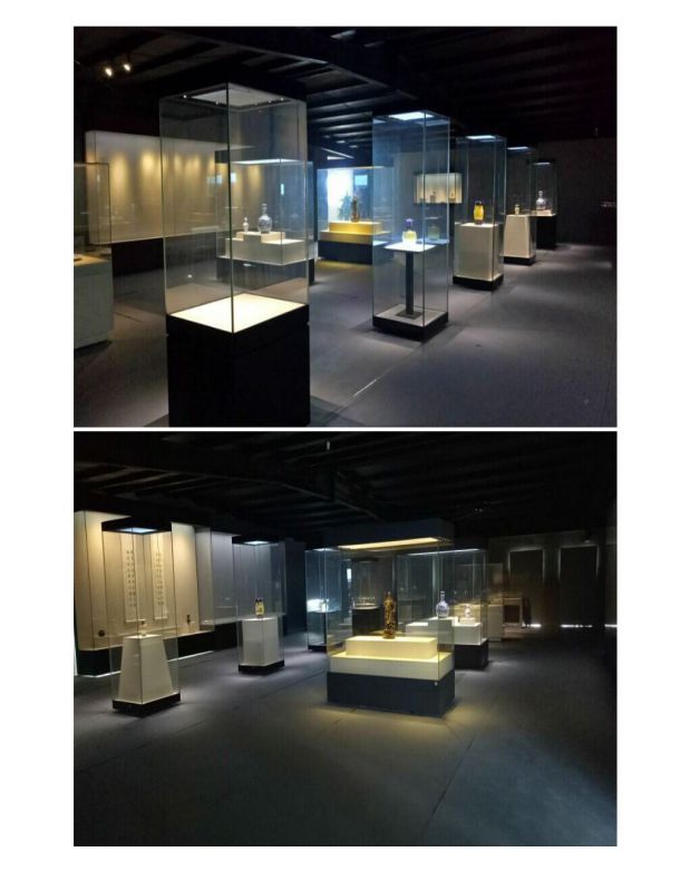 專業(yè)定制四面玻璃博物館展柜 深圳華信工廠優(yōu)質(zhì)服務與圖片展示